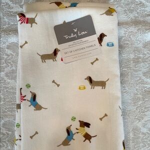 TRULY Lou dachshund  Pattern Kitchen Towels